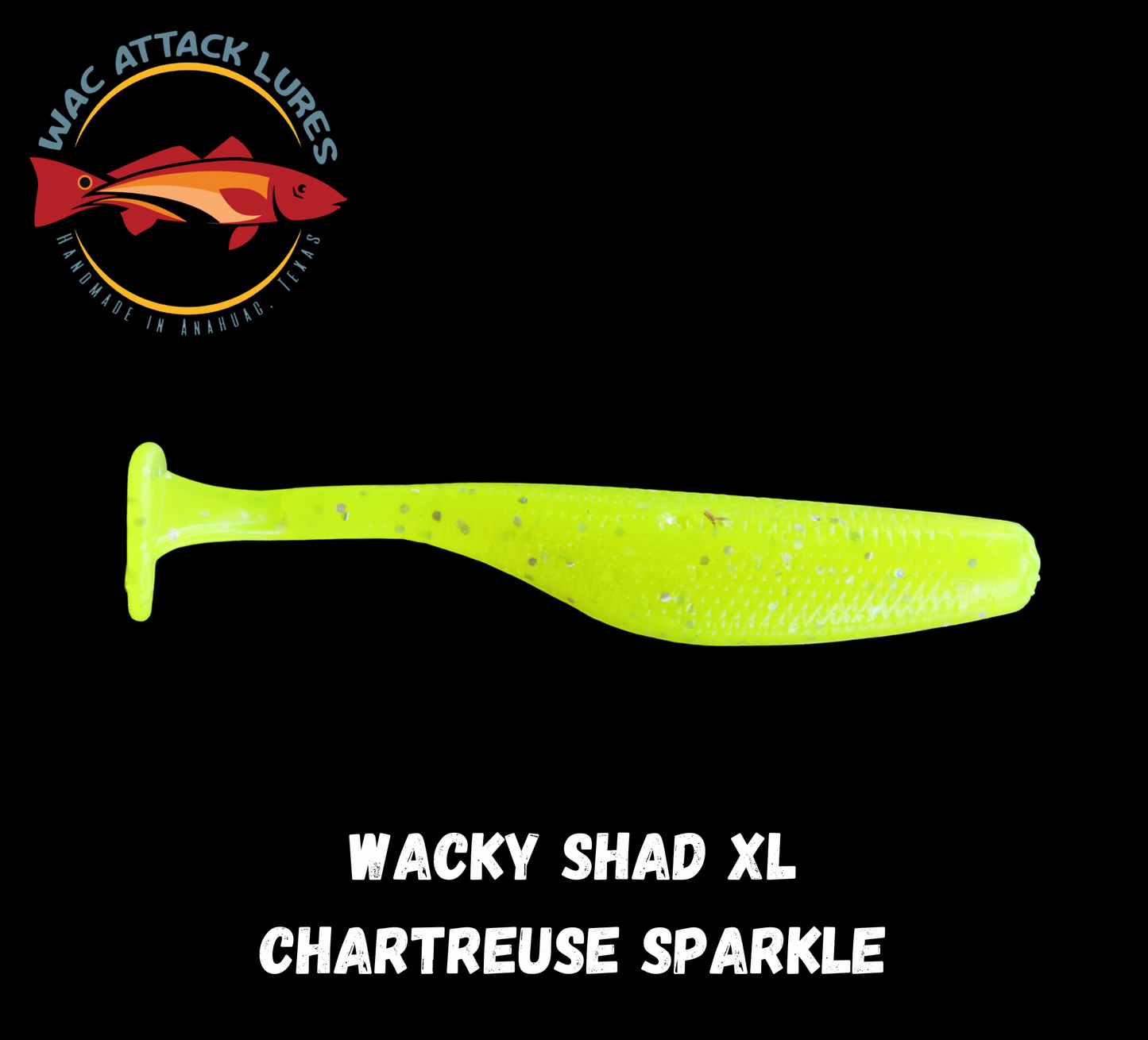 WACky Shad XL Chartreuse Sparkle