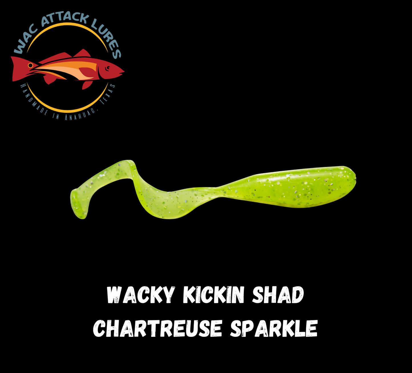 WACky Kickin Shad Chartreuse Sparkle