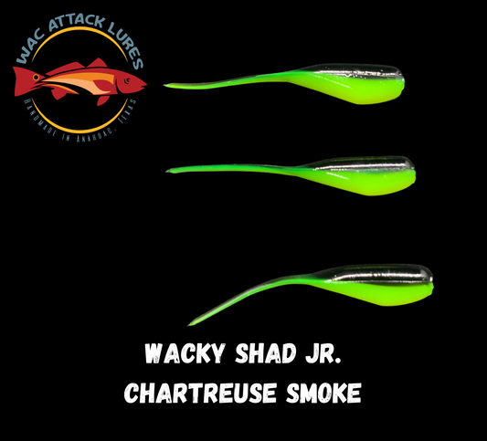 WACky Shad Jr. Chartreuse Smoke