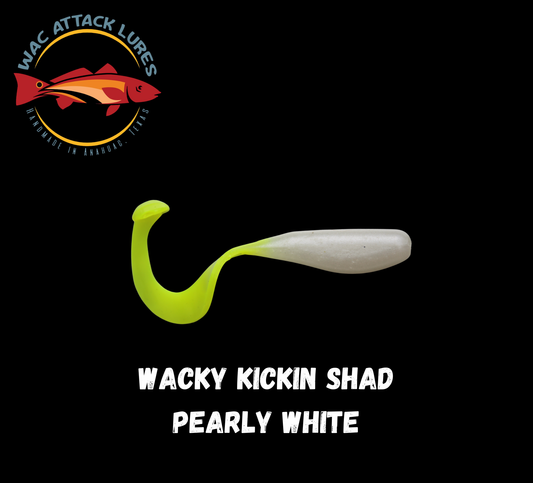 WACky Kickin Shad Pearly White